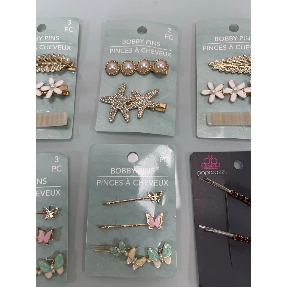 Large‎ Hair Accessory Lot Butterfly Floral Bobby Pins Barrettes New